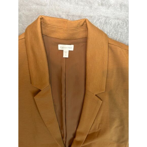Garnet Hill Tencel Blend Stretch Blazer Size 10 Brown NWOT Soft Workwear - Picture 3 of 4